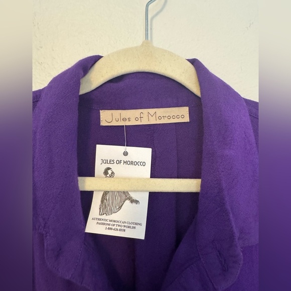 NEW Jules of Morocco Womens Boyfriend Oversized Button Down One Size Purple NWT - Picture 3 of 8
